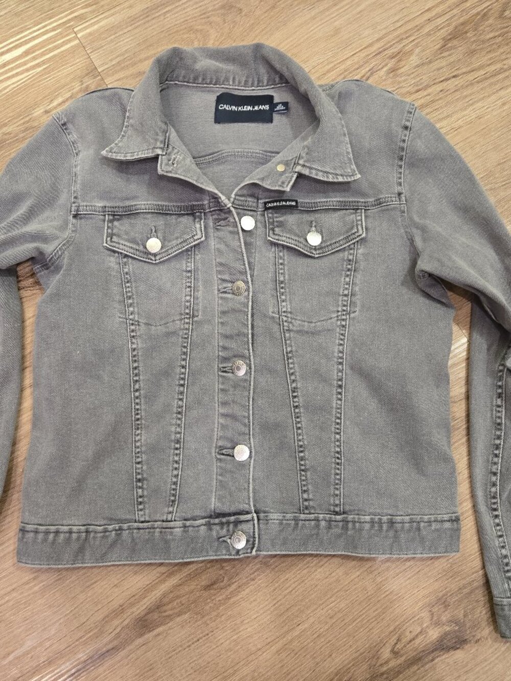 Calvin Klein Jeans Womens size Large Cropped Button Denim Jacket